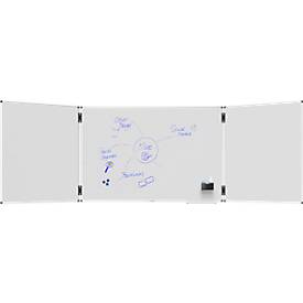 Klapptafel Legamaster UNITE PLUS, magnetisch, 5 Schreibflächen, B 1500/3000 x T 13,4 x H 1000 mm, emaillierter Keramikstahl, weiß